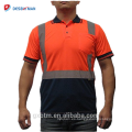 Calidad garantizada Hi Vis Reflective Polo Camisas de dos tonos de manga larga Safety Men Camisa de alta visibilidad con bolsillo de la pluma